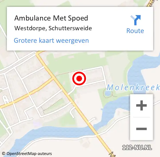 Locatie op kaart van de 112 melding: Ambulance Met Spoed Naar Westdorpe, Schuttersweide op 1 juli 2015 17:37