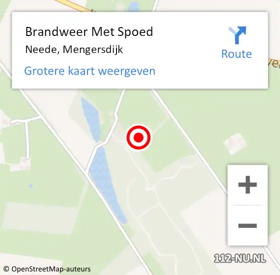 Locatie op kaart van de 112 melding: Brandweer Met Spoed Naar Neede, Mengersdijk op 1 juli 2015 17:59