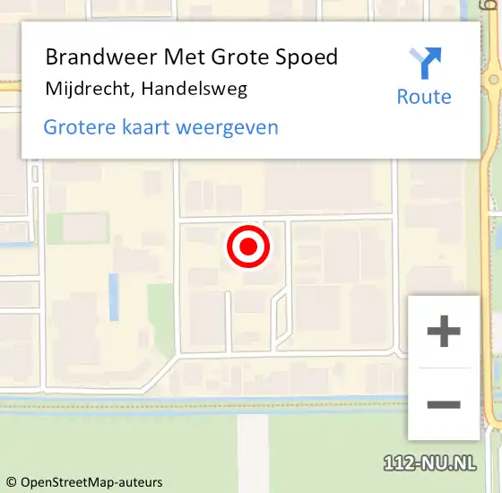 Locatie op kaart van de 112 melding: Brandweer Met Grote Spoed Naar Mijdrecht, Handelsweg op 1 juli 2015 18:17