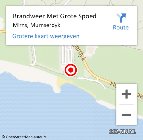 Locatie op kaart van de 112 melding: Brandweer Met Grote Spoed Naar Mirns, Murnserdyk op 1 juli 2015 19:24