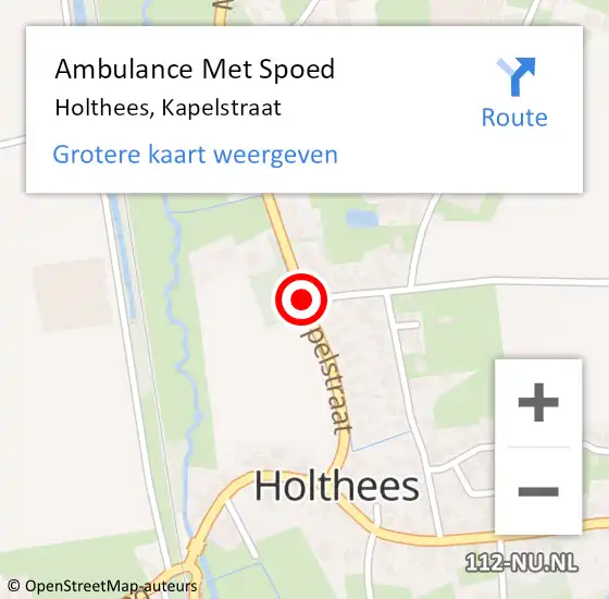 Locatie op kaart van de 112 melding: Ambulance Met Spoed Naar Holthees, Kapelstraat op 1 juli 2015 20:06