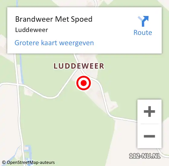 Locatie op kaart van de 112 melding: Brandweer Met Spoed Naar Luddeweer op 1 juli 2015 20:34