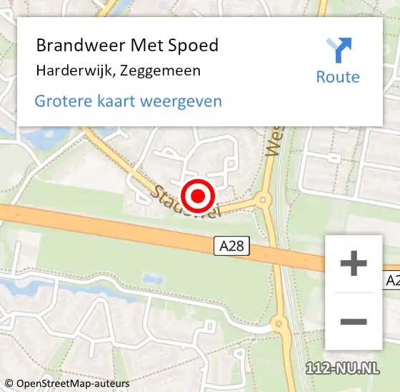 Locatie op kaart van de 112 melding: Brandweer Met Spoed Naar Harderwijk, Zeggemeen op 1 juli 2015 21:10