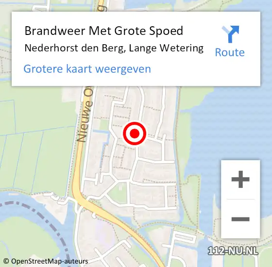 Locatie op kaart van de 112 melding: Brandweer Met Grote Spoed Naar Nederhorst den Berg, Lange Wetering op 12 september 2013 16:14