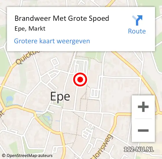 Locatie op kaart van de 112 melding: Brandweer Met Grote Spoed Naar Epe, Markt op 2 juli 2015 10:00