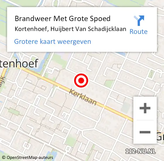 Locatie op kaart van de 112 melding: Brandweer Met Grote Spoed Naar Kortenhoef, Huijbert Van Schadijcklaan op 2 juli 2015 10:20