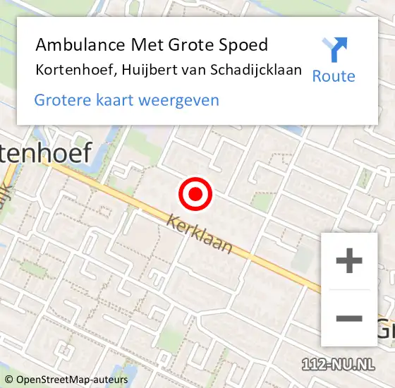 Locatie op kaart van de 112 melding: Ambulance Met Grote Spoed Naar Kortenhoef, Huijbert van Schadijcklaan op 2 juli 2015 10:20