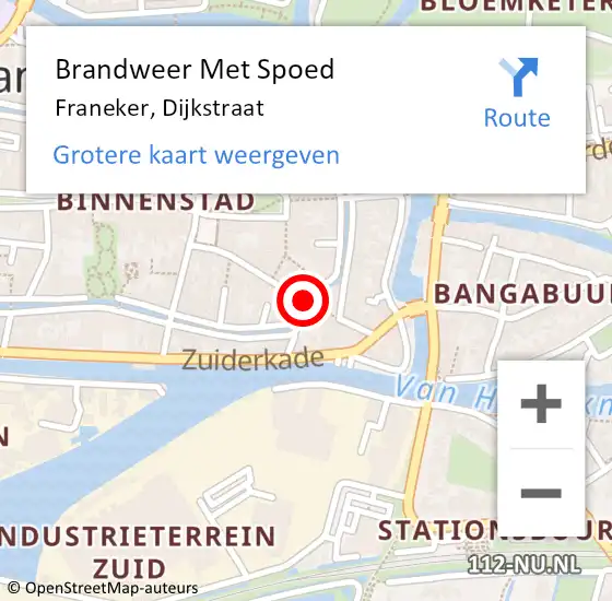 Locatie op kaart van de 112 melding: Brandweer Met Spoed Naar Franeker, Dijkstraat op 12 november 2013 19:02