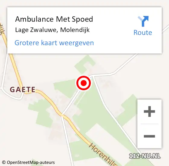 Locatie op kaart van de 112 melding: Ambulance Met Spoed Naar Lage Zwaluwe, Molendijk op 2 juli 2015 10:44