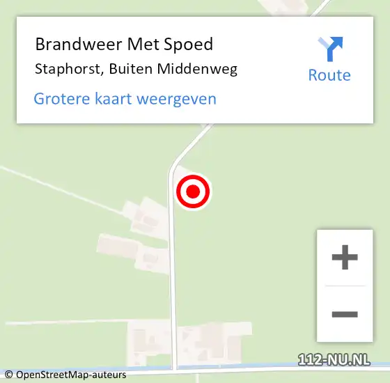 Locatie op kaart van de 112 melding: Brandweer Met Spoed Naar Staphorst, Buiten Middenweg op 2 juli 2015 11:02