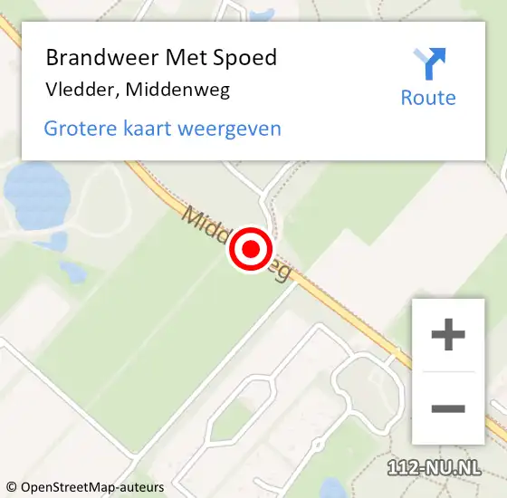 Locatie op kaart van de 112 melding: Brandweer Met Spoed Naar Vledder, Middenweg op 2 juli 2015 11:12