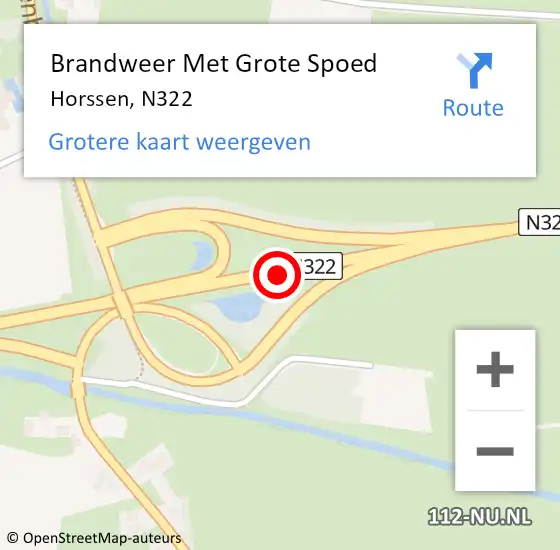 Locatie op kaart van de 112 melding: Brandweer Met Grote Spoed Naar Horssen, N322 op 2 juli 2015 11:37