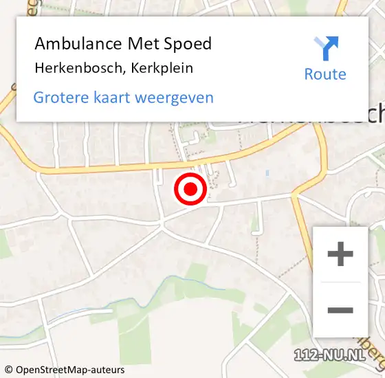 Locatie op kaart van de 112 melding: Ambulance Met Spoed Naar Herkenbosch, Kerkplein op 2 juli 2015 11:40