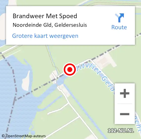 Locatie op kaart van de 112 melding: Brandweer Met Spoed Naar Noordeinde Gld, Geldersesluis op 2 juli 2015 12:07