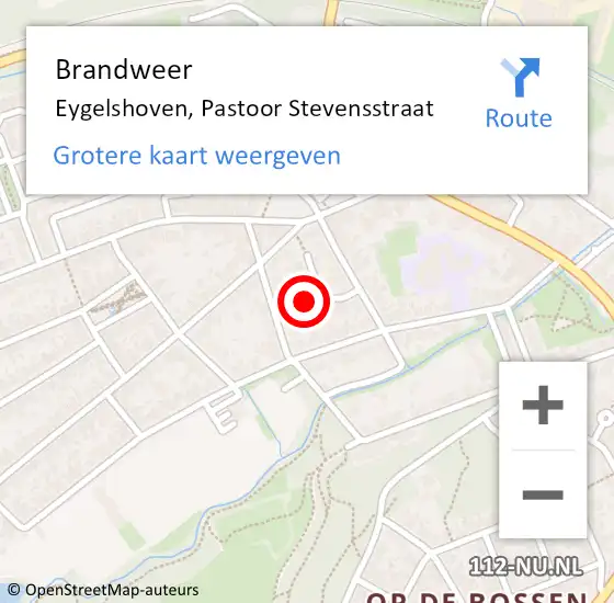 Locatie op kaart van de 112 melding: Brandweer Eygelshoven, Pastoor Stevensstraat op 12 november 2013 19:35