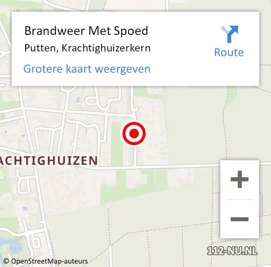 Locatie op kaart van de 112 melding: Brandweer Met Spoed Naar Putten, Krachtighuizerkern op 12 november 2013 19:42