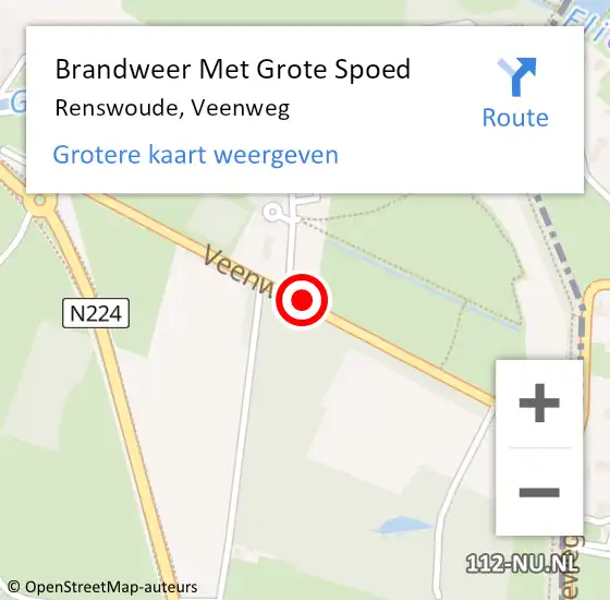 Locatie op kaart van de 112 melding: Brandweer Met Grote Spoed Naar Renswoude, Veenweg op 2 juli 2015 14:53