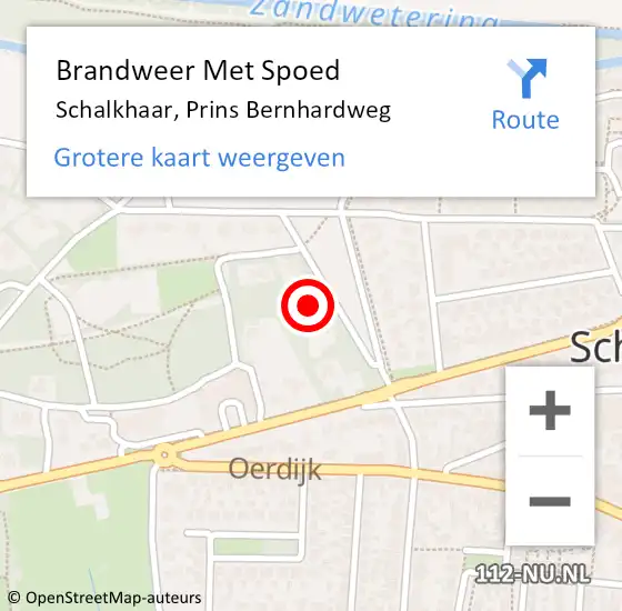 Locatie op kaart van de 112 melding: Brandweer Met Spoed Naar Schalkhaar, Prins Bernhardweg op 2 juli 2015 16:13