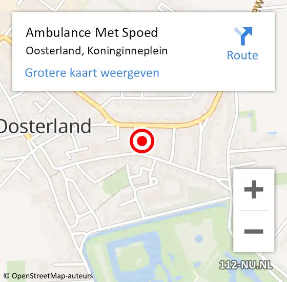 Locatie op kaart van de 112 melding: Ambulance Met Spoed Naar Oosterland, Koninginneplein op 2 juli 2015 16:50