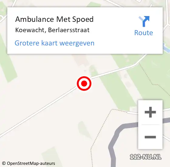 Locatie op kaart van de 112 melding: Ambulance Met Spoed Naar Koewacht, Berlaersstraat op 2 juli 2015 17:01