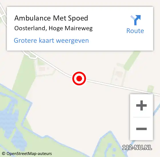 Locatie op kaart van de 112 melding: Ambulance Met Spoed Naar Oosterland, Hoge Maireweg op 2 juli 2015 17:20