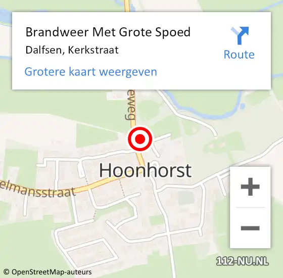 Locatie op kaart van de 112 melding: Brandweer Met Grote Spoed Naar Dalfsen, Kerkstraat op 2 juli 2015 17:26