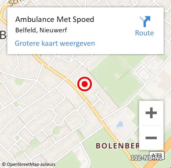 Locatie op kaart van de 112 melding: Ambulance Met Spoed Naar Belfeld, Nieuwerf op 2 juli 2015 17:44