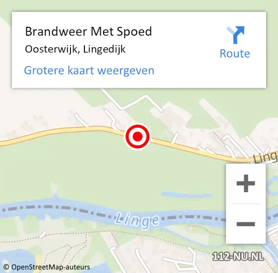 Locatie op kaart van de 112 melding: Brandweer Met Spoed Naar Oosterwijk, Lingedijk op 2 juli 2015 18:13