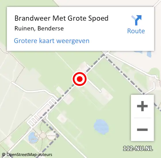 Locatie op kaart van de 112 melding: Brandweer Met Grote Spoed Naar Ruinen, Benderse op 2 juli 2015 21:13