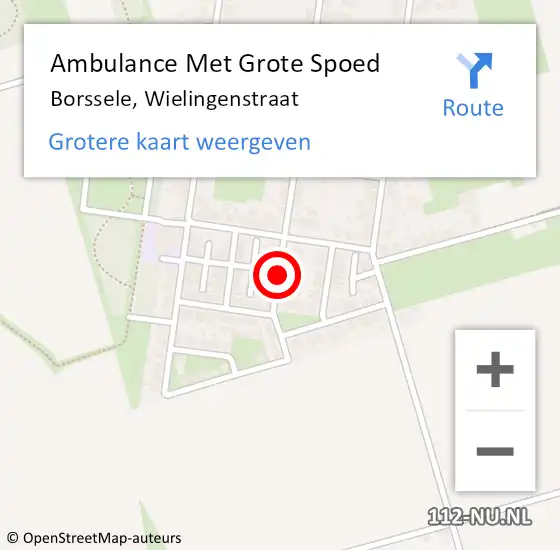 Locatie op kaart van de 112 melding: Ambulance Met Grote Spoed Naar Borssele, Wielingenstraat op 2 juli 2015 21:30