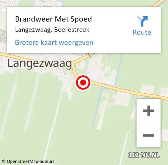 Locatie op kaart van de 112 melding: Brandweer Met Spoed Naar Langezwaag, Boerestreek op 2 juli 2015 21:31