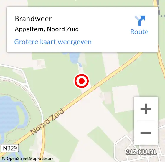 Locatie op kaart van de 112 melding: Brandweer Appeltern, Noord Zuid op 2 juli 2015 22:08