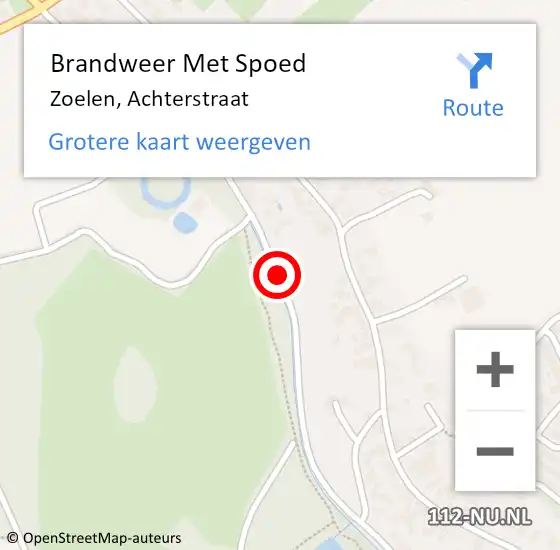 Locatie op kaart van de 112 melding: Brandweer Met Spoed Naar Zoelen, Achterstraat op 2 juli 2015 22:24