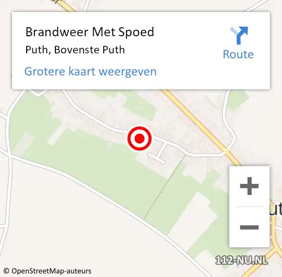 Locatie op kaart van de 112 melding: Brandweer Met Spoed Naar Puth, Bovenste Puth op 2 juli 2015 22:47