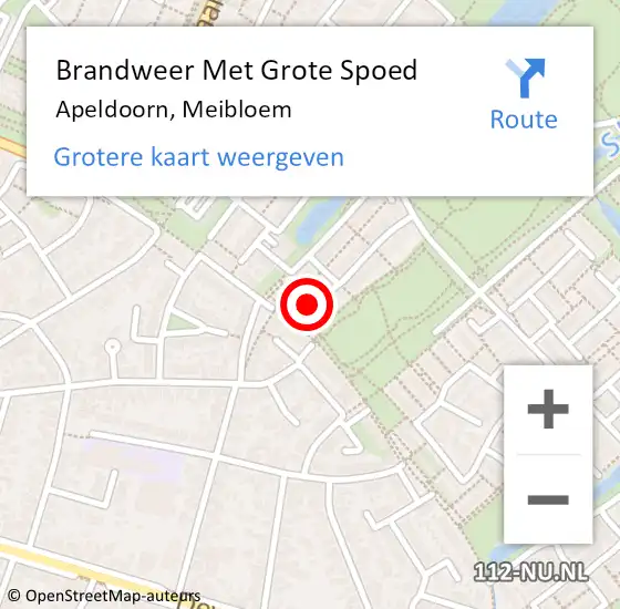 Locatie op kaart van de 112 melding: Brandweer Met Grote Spoed Naar Apeldoorn, Meibloem op 2 juli 2015 23:07