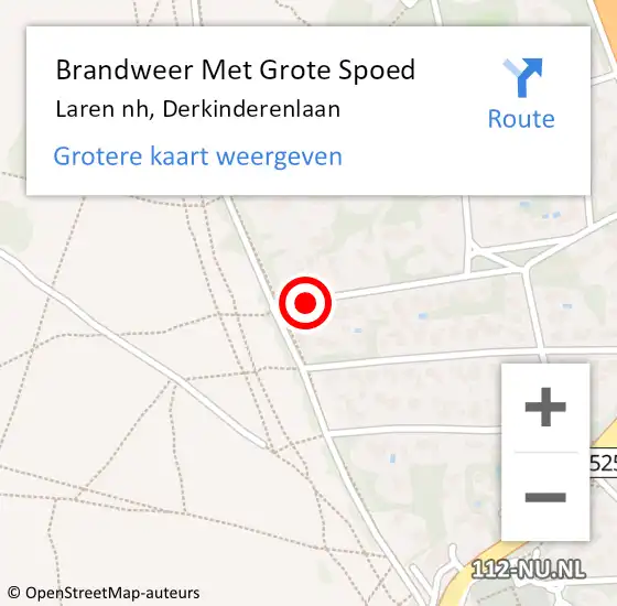 Locatie op kaart van de 112 melding: Brandweer Met Grote Spoed Naar Laren nh, Derkinderenlaan op 2 juli 2015 23:47