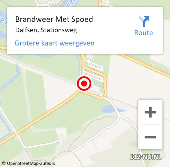 Locatie op kaart van de 112 melding: Brandweer Met Spoed Naar Dalfsen, Stationsweg op 3 juli 2015 00:52