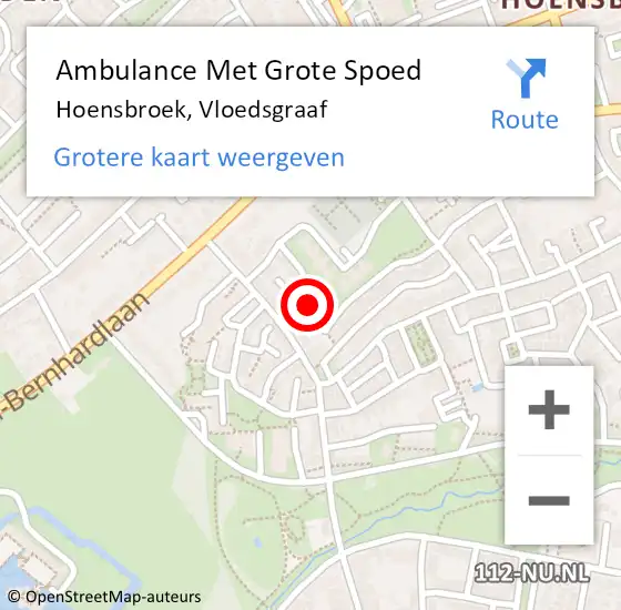 Locatie op kaart van de 112 melding: Ambulance Met Grote Spoed Naar Hoensbroek, Vloedsgraaf op 12 november 2013 21:33