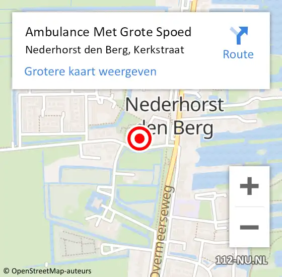 Locatie op kaart van de 112 melding: Ambulance Met Grote Spoed Naar Nederhorst den Berg, Kerkstraat op 12 november 2013 21:34
