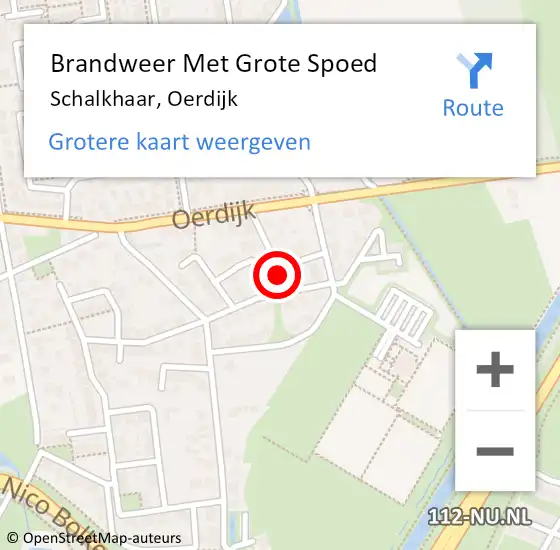 Locatie op kaart van de 112 melding: Brandweer Met Grote Spoed Naar Schalkhaar, Oerdijk op 3 juli 2015 03:08