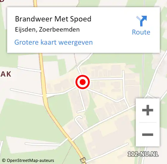 Locatie op kaart van de 112 melding: Brandweer Met Spoed Naar Eijsden, Zoerbeemden op 3 juli 2015 04:15