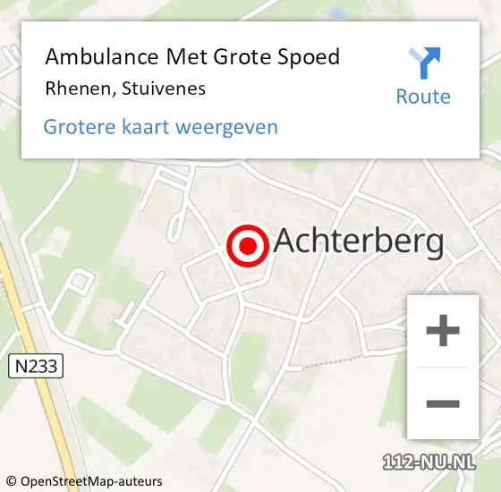 Locatie op kaart van de 112 melding: Ambulance Met Grote Spoed Naar Rhenen, Stuivenes op 12 november 2013 21:49