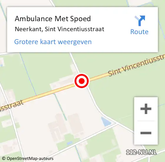 Locatie op kaart van de 112 melding: Ambulance Met Spoed Naar Neerkant, Sint Vincentiusstraat op 3 juli 2015 06:44