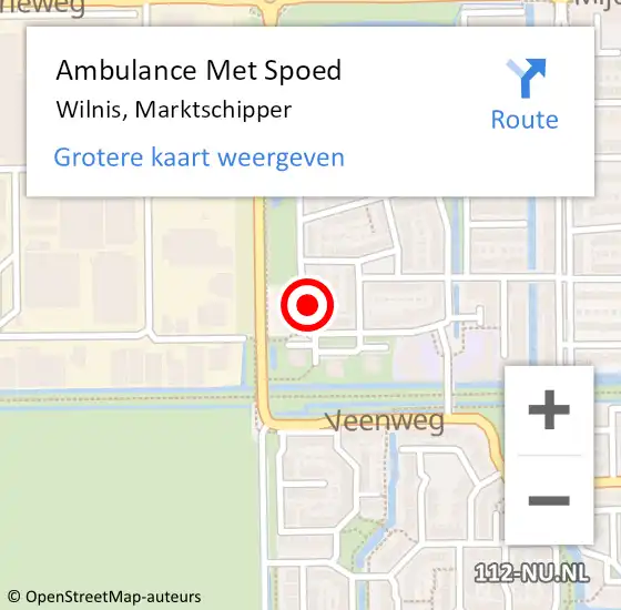 Locatie op kaart van de 112 melding: Ambulance Met Spoed Naar Wilnis, Marktschipper op 3 juli 2015 09:26