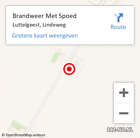 Locatie op kaart van de 112 melding: Brandweer Met Spoed Naar Luttelgeest, Lindeweg op 12 september 2013 16:27