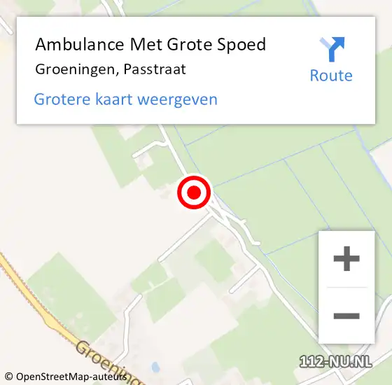 Locatie op kaart van de 112 melding: Ambulance Met Grote Spoed Naar Groeningen, Passtraat op 3 juli 2015 12:43