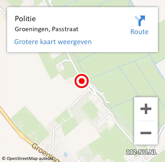 Locatie op kaart van de 112 melding: Politie Groeningen, Passtraat op 3 juli 2015 12:43