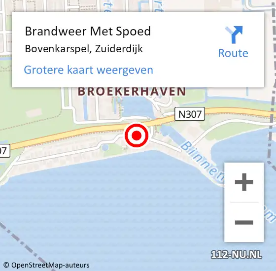 Locatie op kaart van de 112 melding: Brandweer Met Spoed Naar Bovenkarspel, Zuiderdijk op 3 juli 2015 13:49