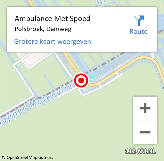 Locatie op kaart van de 112 melding: Ambulance Met Spoed Naar Polsbroek, Damweg op 3 juli 2015 14:00