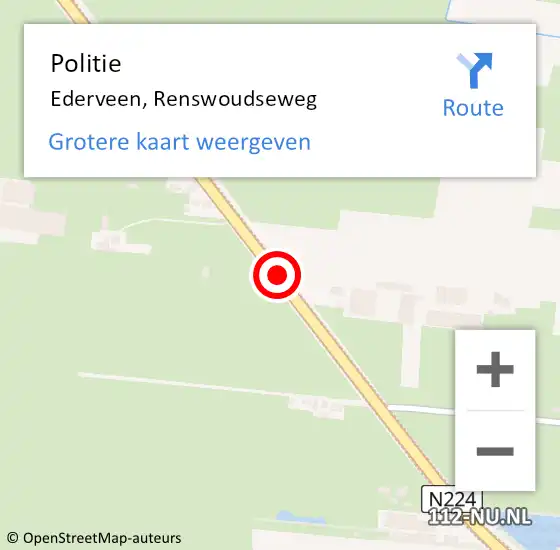 Locatie op kaart van de 112 melding: Politie Ederveen, Renswoudseweg op 3 juli 2015 15:21